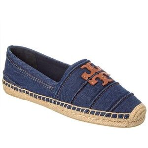 Tory Burch Blue and Tan Espadrilles